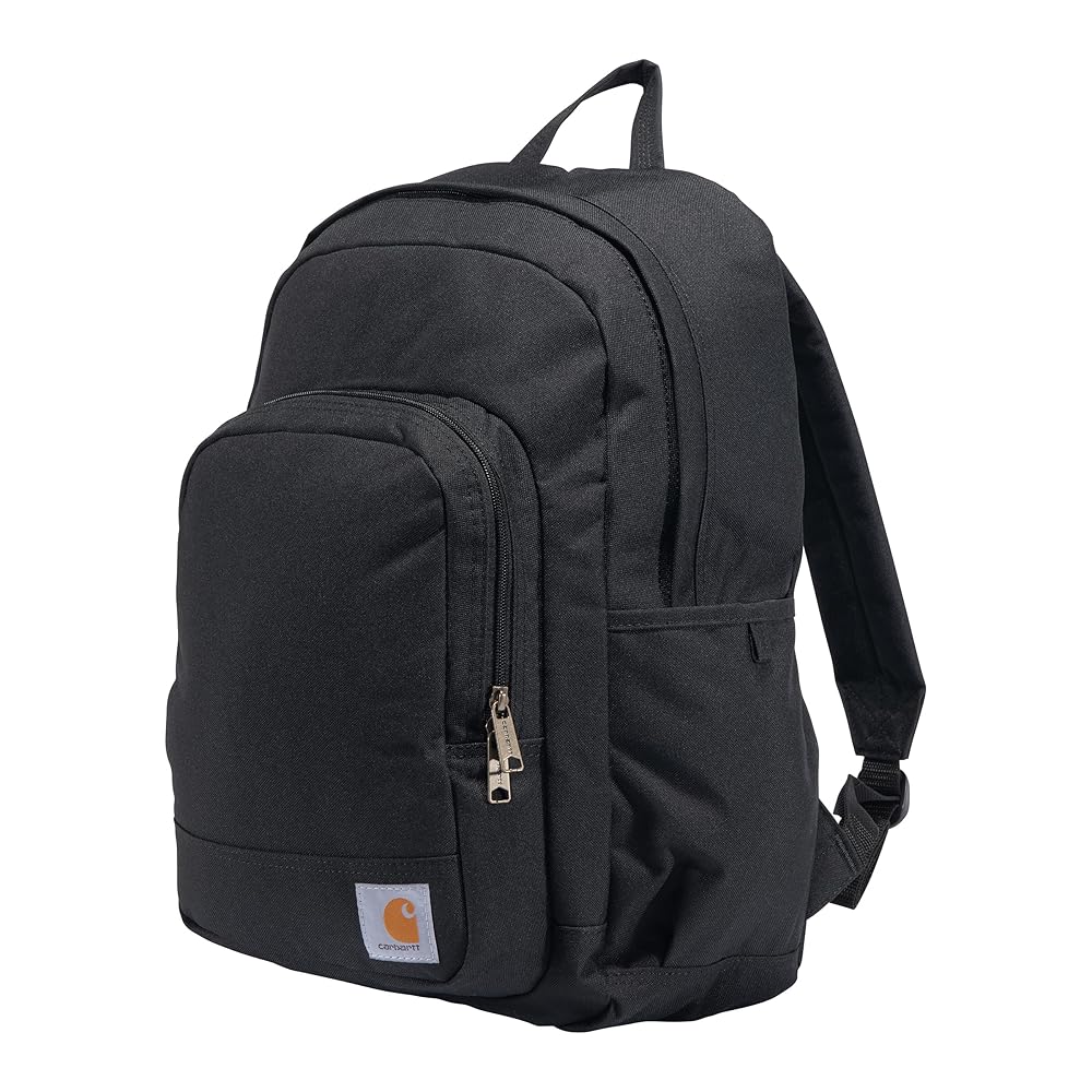 Carhartt 25L Traditional Backpack – Water-Resistant, Sturdy Pack with 15″ Laptop computer Sleeve and A number of Organizational Compartments, Black, PFAS-Free