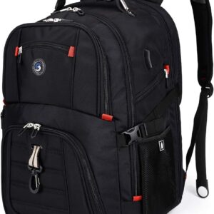 SHRRADOO 50L Further Giant Journey Laptop computer Backpack with USB Charging Port – Airline Authorized Faculty Enterprise Bag for 17-Inch Laptops, Ideally suited for Males and Girls