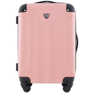 Vacationers Membership Chicago Expandable Hardside Spinner Baggage, Rose Gold, 20-Inch Carry-On