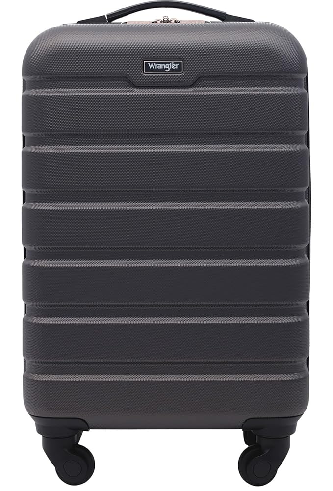 Wrangler 22-Inch Charcoal Hardside Carry-On Spinner Baggage